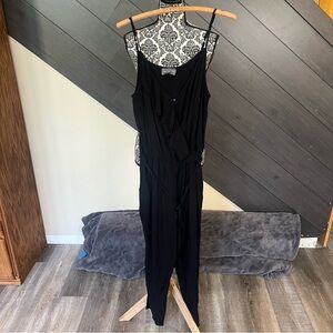 Michael Stars Farrah Cropped Black Jumpsuit